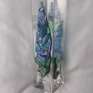 One Of A Kind Handmade Stained Glass Mosaic Vase
